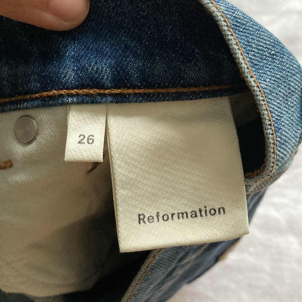 Size 26 Reformation Ella Denim Mini Skirt - Picture 4 of 5